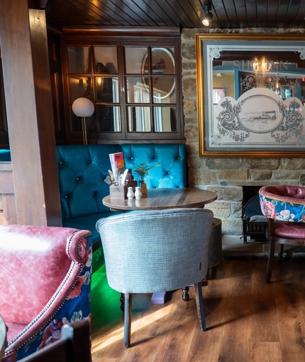 interior of the restaurant and seating area
