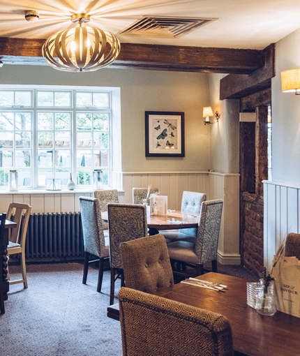 The restaurant area of The Woodman.