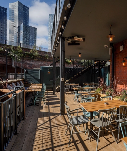 External seating area outside of a pub