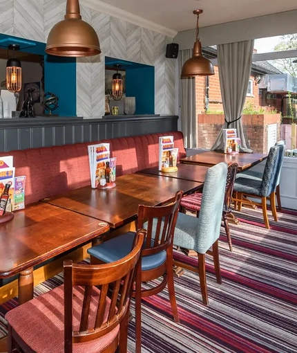 interior seating area of the pub