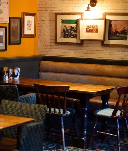interior of the restaurant and seating area