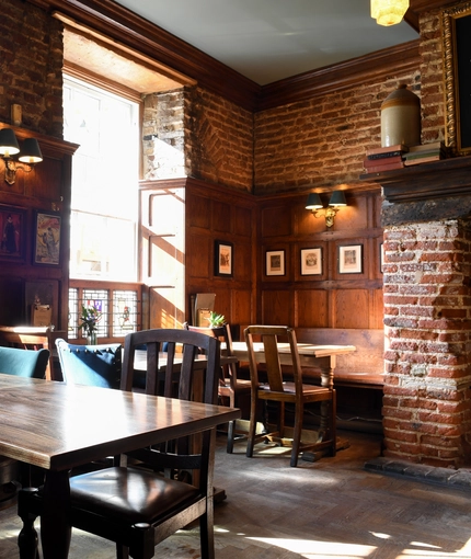 interior of the restaurant with seating area