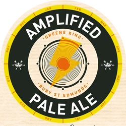 A pump clip for Amplified Pale Ale.
