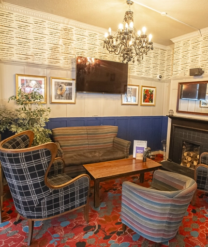Internal seating area in a pub restaurant