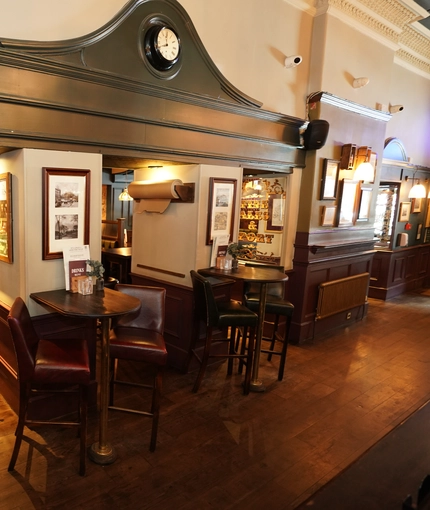 Internal seating area in a pub restaurant