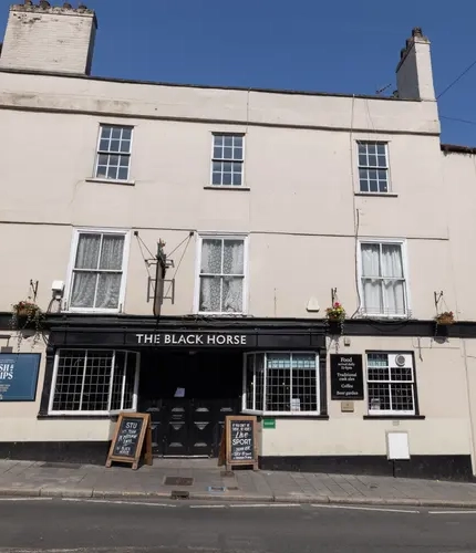 The exterior of The Black Horse pub