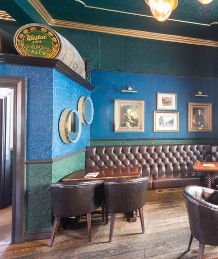 Internal seating area in a pub restaurant