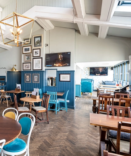 Internal seating area in a pub restaurant