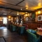 The interior restaurant seating area of Ye Olde Mitre in Barnet.