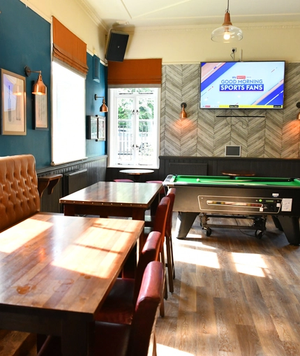 Restaurant and pub games area in a pub