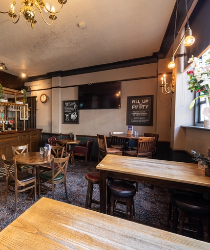 Internal seating area in a pub restaurant