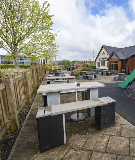 exterior play area and beer garden