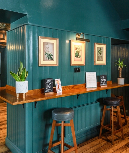 Internal seating area in a pub restaurant