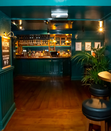 Interior seating area and bar