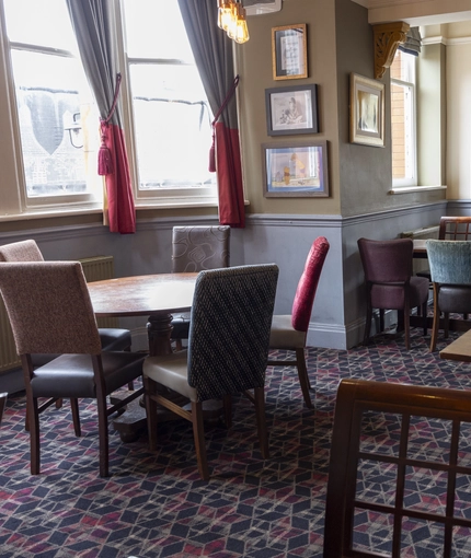 interior of the restaurant with seating area