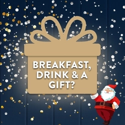 A banner promoting a Breakfast, Drink and a Gift at Hungry Horse venues.