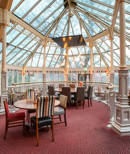 interior of the restaurant and seating area