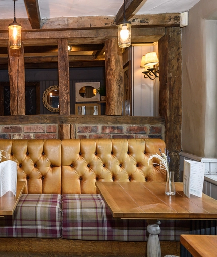 Internal seating area in a pub restaurant