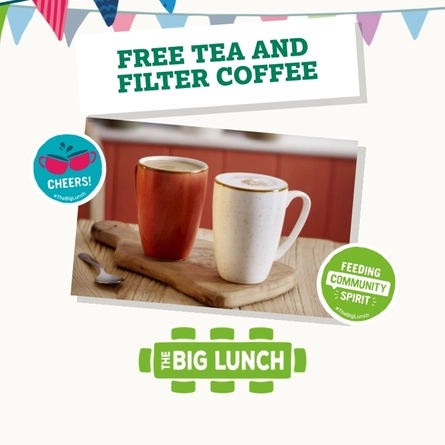 A homepage banner promoting 'The Big Lunch' at Farmhouse Kitchens.