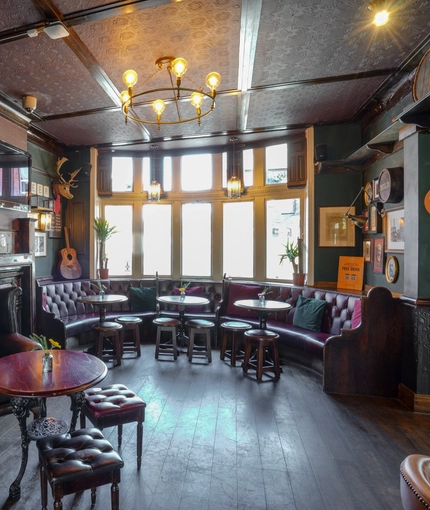 Internal seating area in a pub restaurant