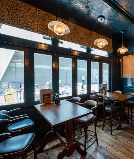 Internal seating area in a pub restaurant