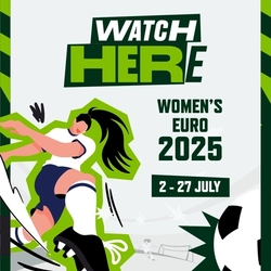 A banner promoting the Women's Euros for selected Greene King venues.