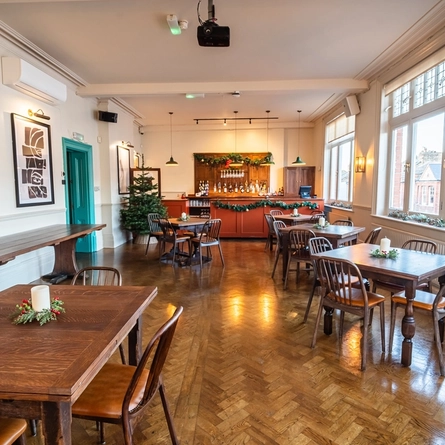 The interior seating area and bar at The Crabtree.
