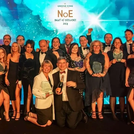 The Pub Partners team on stage at the Greene King Night of Excellence.