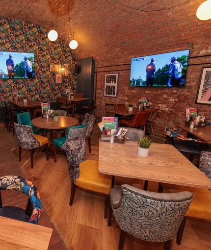 Seating area in a pub restaurant