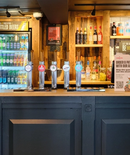 The bar inside The Carousel in Reddish.