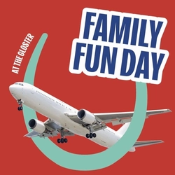 A banner promoting a family fun day at The Gloster on the 24th July.