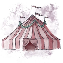 Illustration of a tent for the Nottingham goose fair