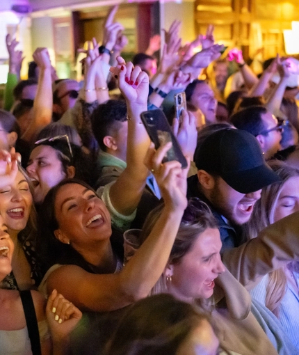 An image of a crowded room enjoying the entertainment during The Boat Race event at The Crabtree.