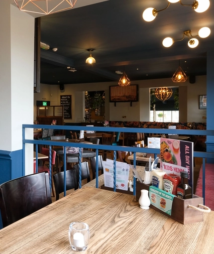 An interior shot of the restaurant & seating area at the Sitwell Arms in Whiston.