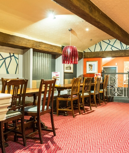 interior of the restaurant with seating area