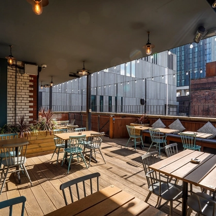 External seating area outside of a pub