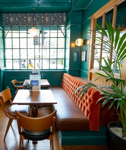 Internal seating area in a pub restaurant