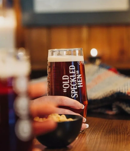 A glass of Old Speckled Hen