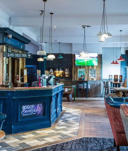 interior of the restaurant with seating aera