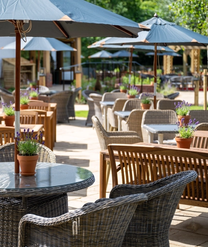 The beer garden at the Wheatsheaf.