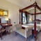 A hotel room inside The Rothley Court Hotel.
