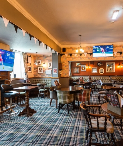 interior seating area of the pub