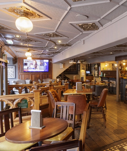 Internal seating area in a pub restaurant