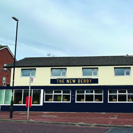 An artists impression illustration showing the exterior facade at The New Derby.