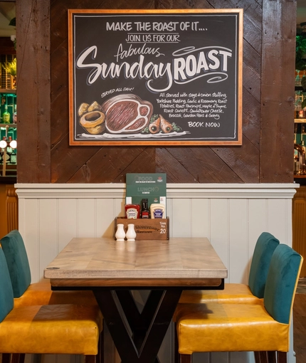 The bar and interior restaurant seating area at The Grosvenor in Felixstowe.