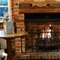 a close-up of a fireplace in a pub