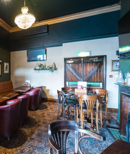 Internal seating area in a pub restaurant