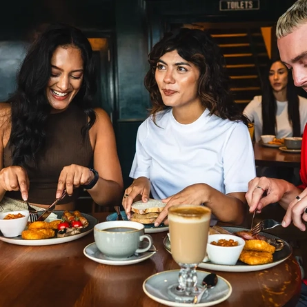 Guests enjoying breakfast in the pub