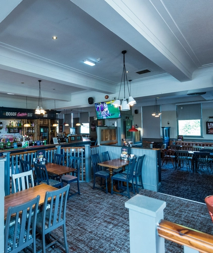 interior of the restaurant with seating aera