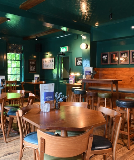 Internal seating area in a pub restaurant